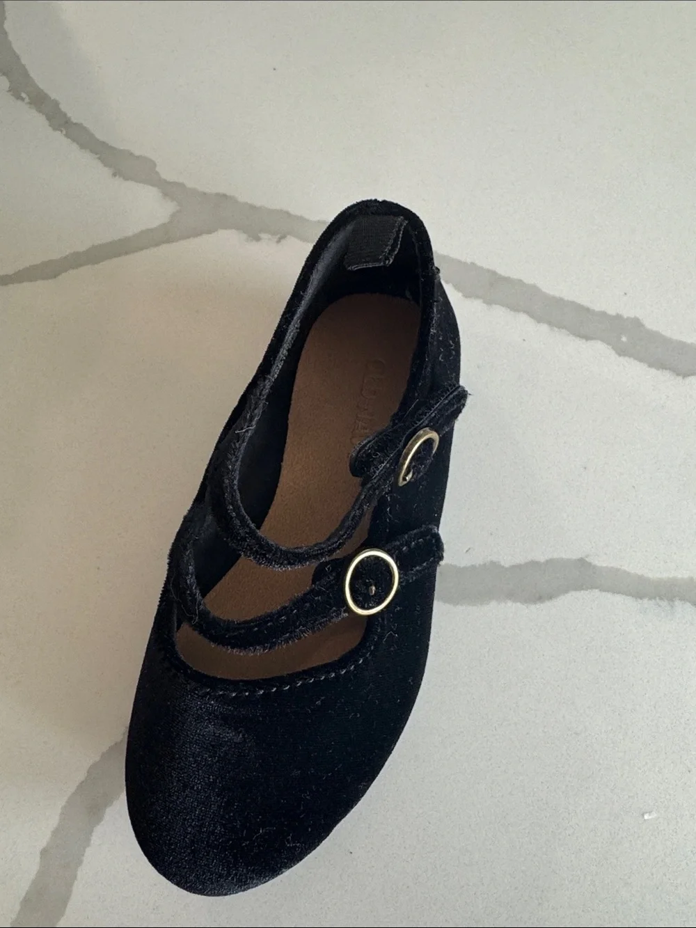 Old Navy Black Velvet Double-Strap Mary Jane Shoes for Kids